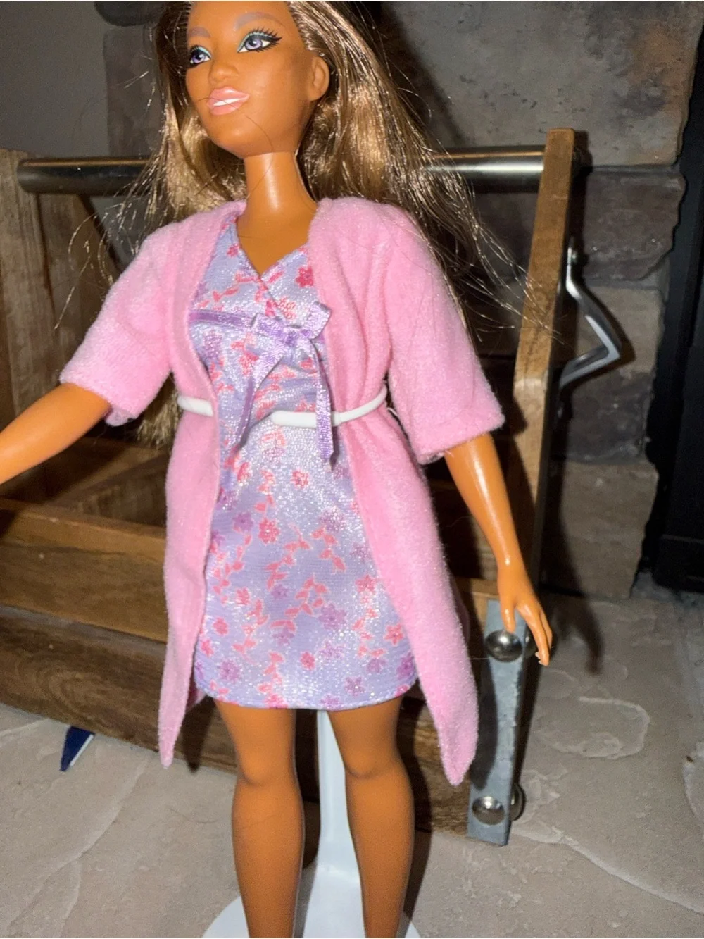 Barbie bedtime in pjs and robe